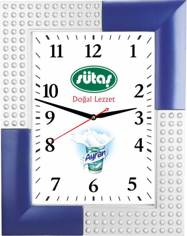 1023 Sessiz Akar Mekanizmalı Promosyon Duvar Saati 25,5x32,5 cm — Promosyon Duvar Saatleri