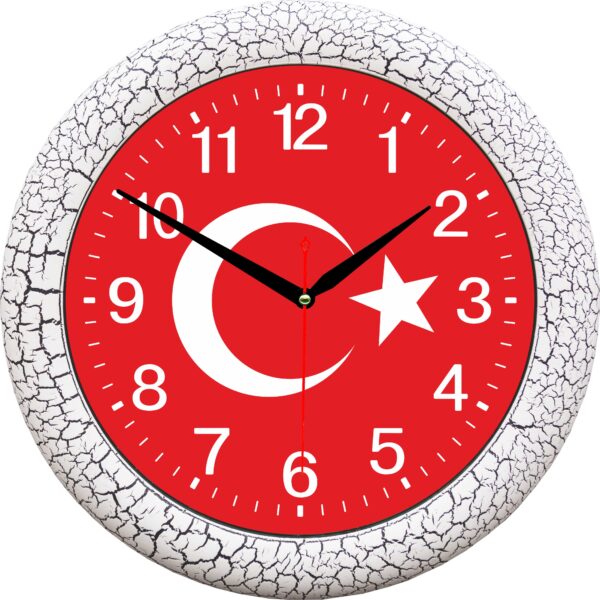 BL-1036 Deri Desen Beyaz Bellisima Duvar Saati 35 cm — Bellisima Bayraklı
