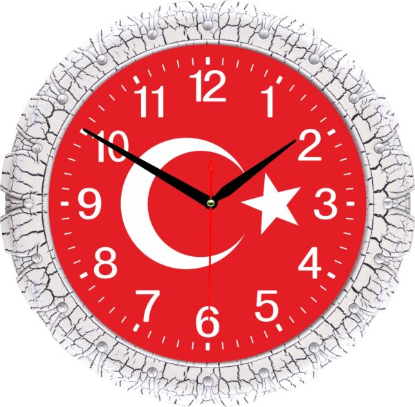 BL-1058 Deri Desen Beyaz Bellisima Duvar Saati 32 cm — Bellisima Bayraklı