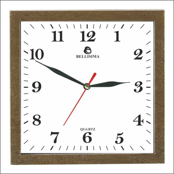 BL-1033-YA Bellisima Deri Kare Duvar Saati 32x32 cm — Bellisima Renkli
