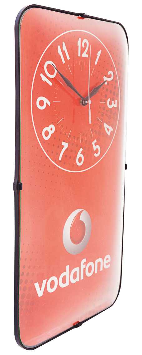 DP-3015 Dik Bombeli Camlı Promosyon Duvar Saati 47x25 cm — Promosyon Duvar Saatleri