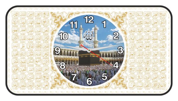 Dikdörtgen Yatay Bombeli Camlı Duvar Saati 47x25 cm No.6 — Bombeli Camlı Duvar Saatleri