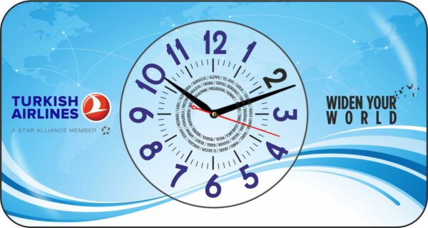 DP-3016 Dikdörtgen Yatay Bombeli Promosyon Duvar Saati 47x25 cm — Promosyon Duvar Saatleri