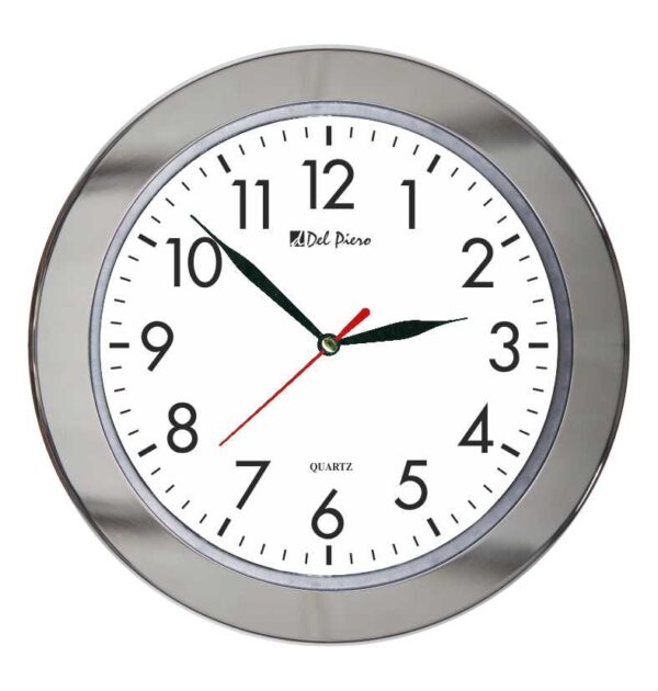 DP-200 Alüminyum Çerçeveli Metal Duvar Saati 25 cm — Parlak Metal Duvar Saatleri