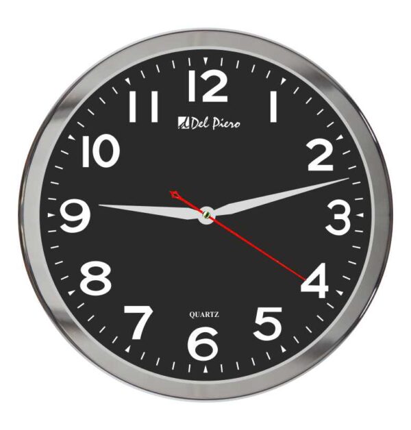 DP-201 Alüminyum Çerçeveli Metal Duvar Saati 25 cm — Parlak Metal Duvar Saatleri