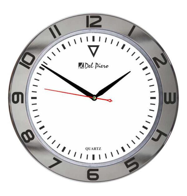 DP-205-2 Alüminyum Çerçeveli Metal Duvar Saati 25 cm — Parlak Metal Duvar Saatleri