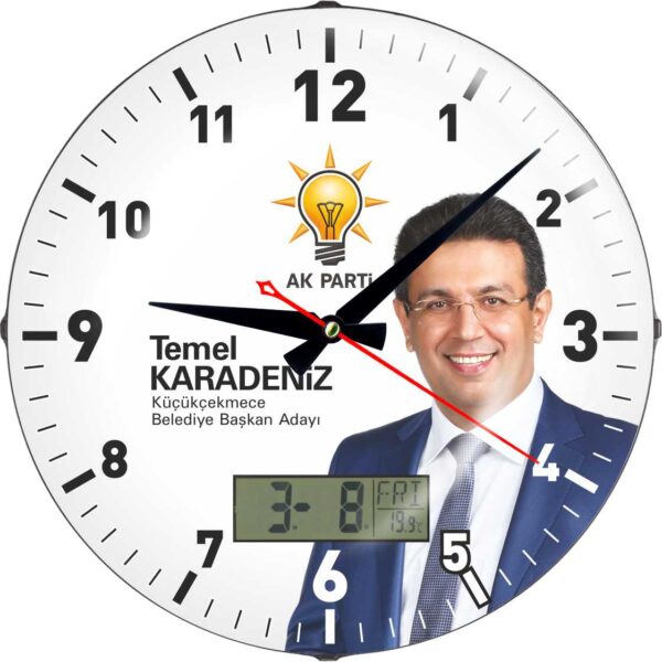 DP-3004 Dijital Kadranlı Promosyon Duvar Saati 35 cm — Promosyon Duvar Saatleri