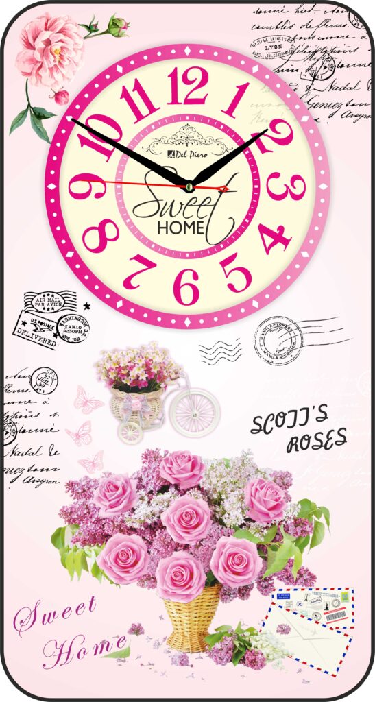 DP-3015-2 Dikey Bombeli Camlı Duvar Saati 47x25 cm — Bombeli Camlı Dekoratif Duvar Saatleri