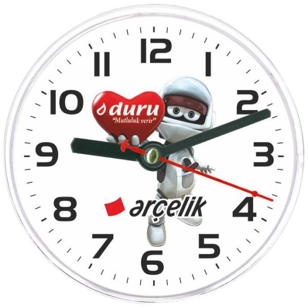 Duru Akrilik Camlı Magnetli Buzdolabı Saati 10 cm — Buzdolabı Saatleri